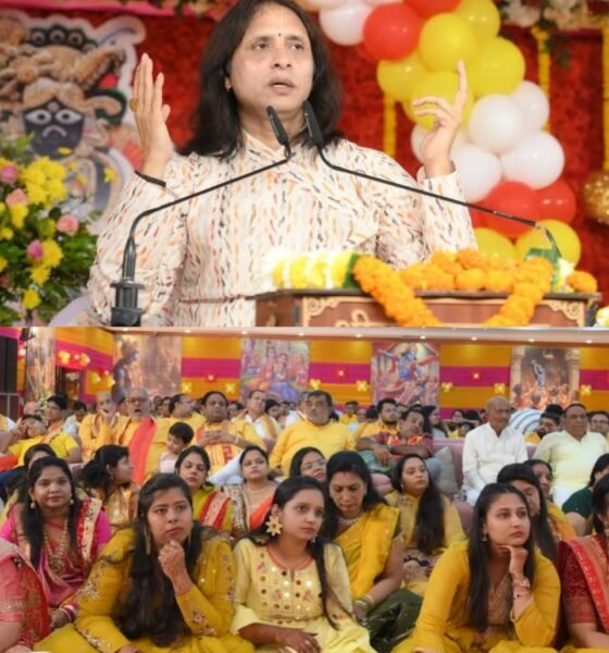 Shrimad Bhagwat Katha is resonating in Agrasen Dham, a flood of faith has surged